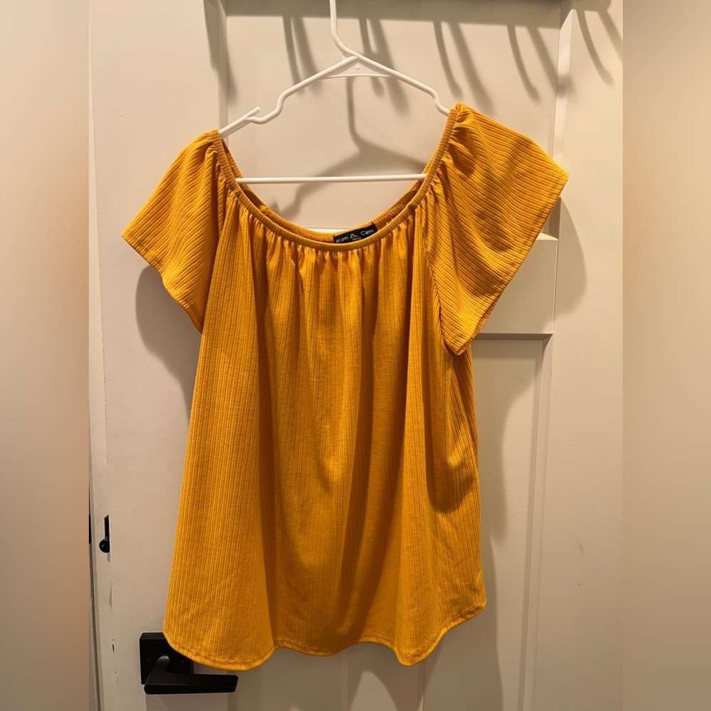 Off the Shoulder Golden Blouse
